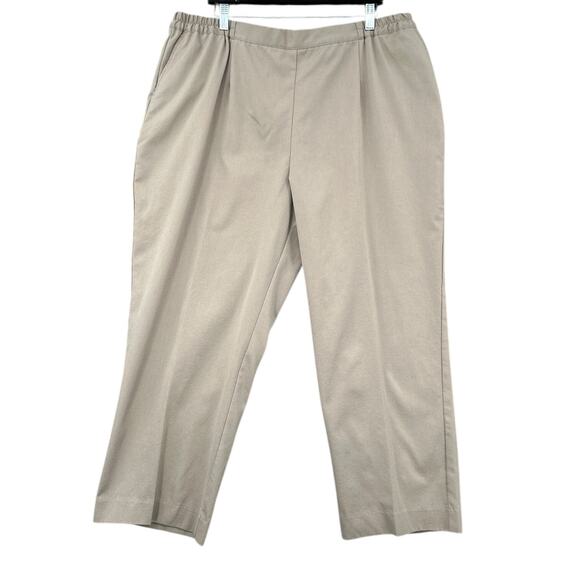 Appleseeds Beige Elastic Waist Straight Leg Wool Blend Classic Pants Size 22W - Picture 1 of 7